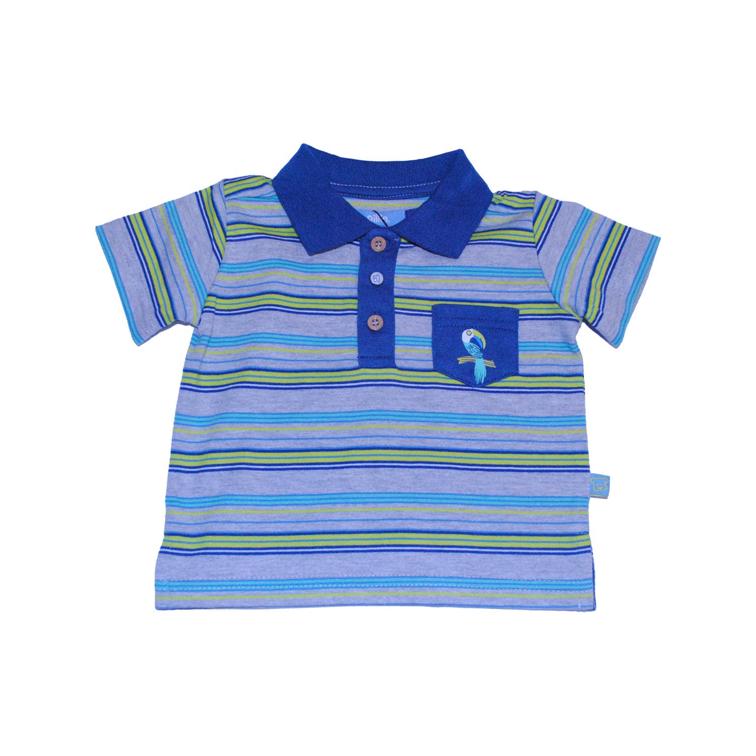 POLERA MANGA CORTA NIÑO PILLÍN PVW646MLG BEBE GRIS CLARO - 1