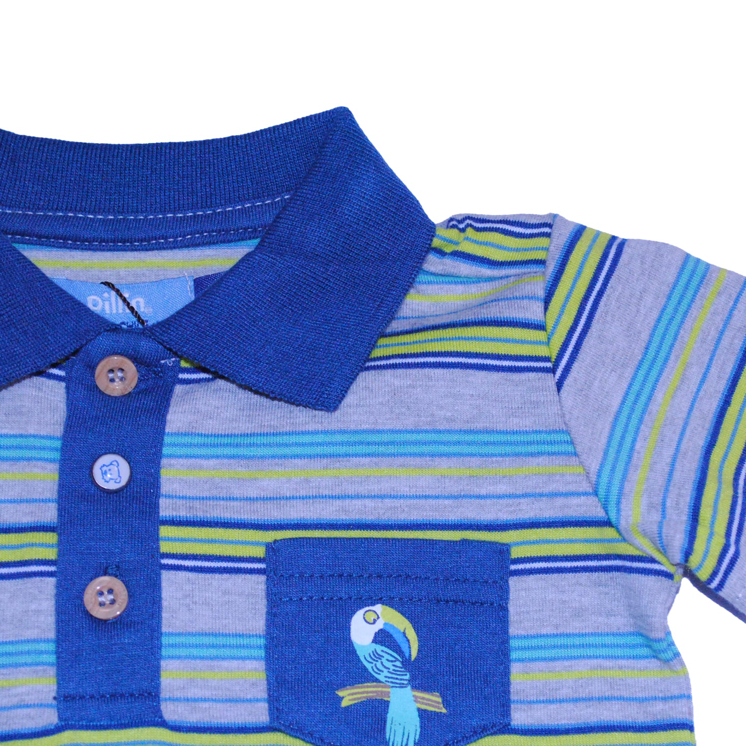 POLERA MANGA CORTA NIÑO PILLÍN PVW646MLG BEBE GRIS CLARO - 2