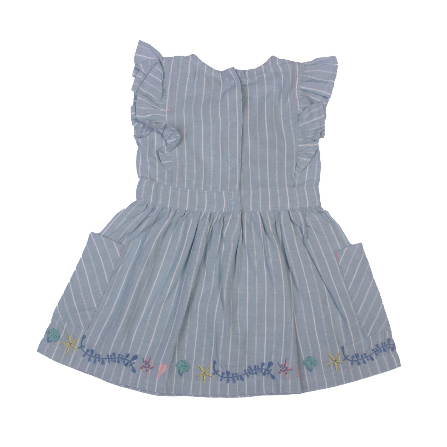 VESTIDO ALGODON NIÑA PILLIN CELESTE PVW739CEL BEBE - 4