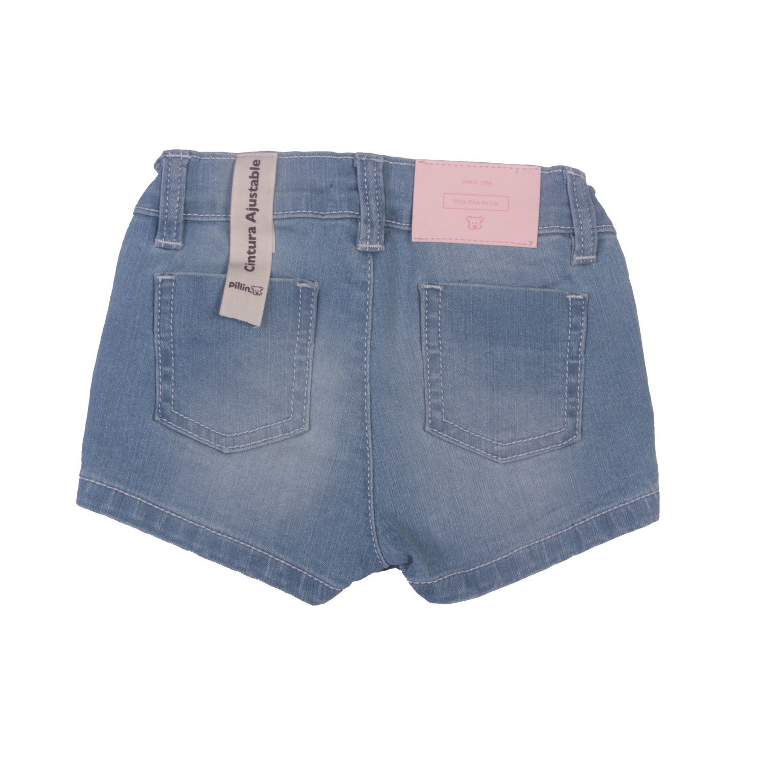 SHORT ALGODÓN NIÑA PILLÍN CELESTE BEBÉ PVW701CEL - 4