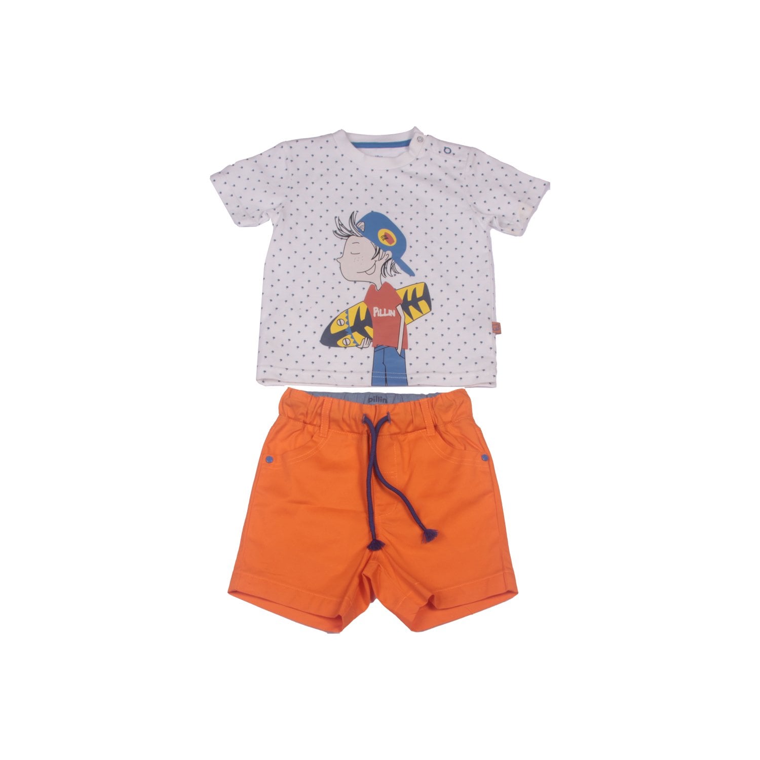 CONJUNTO BEBE NIÑO NARANJA PILLIN - 1