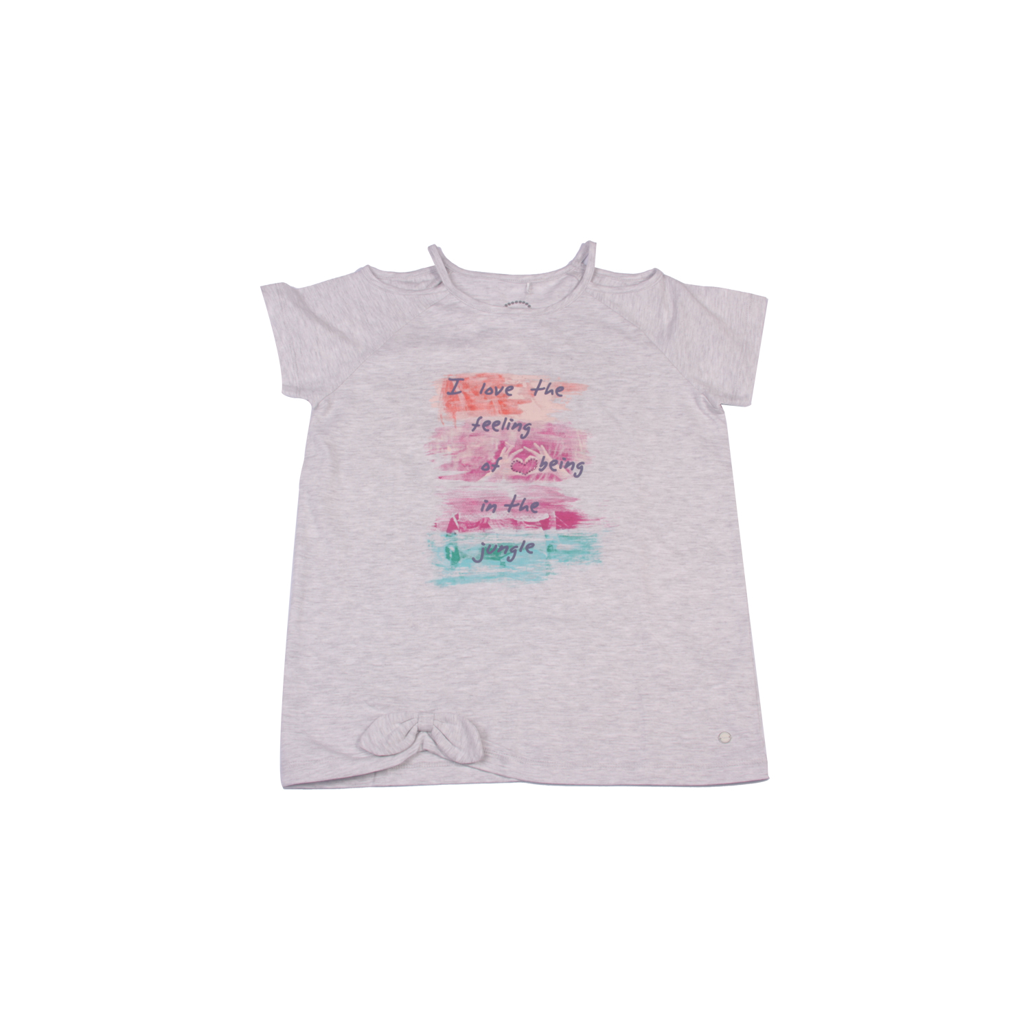 POLERA MANGA CORTA NIÑA PILLÍN PVW630MLG GRIS CLARO - 1