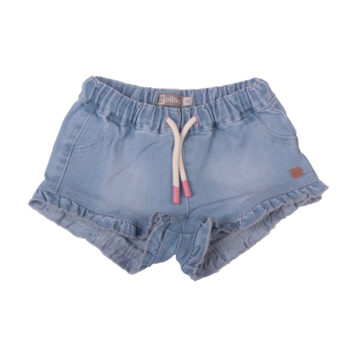 SHORT ALGODÓN NIÑA PILLÍN CELESTE BEBÉ PVW722CEL - 1