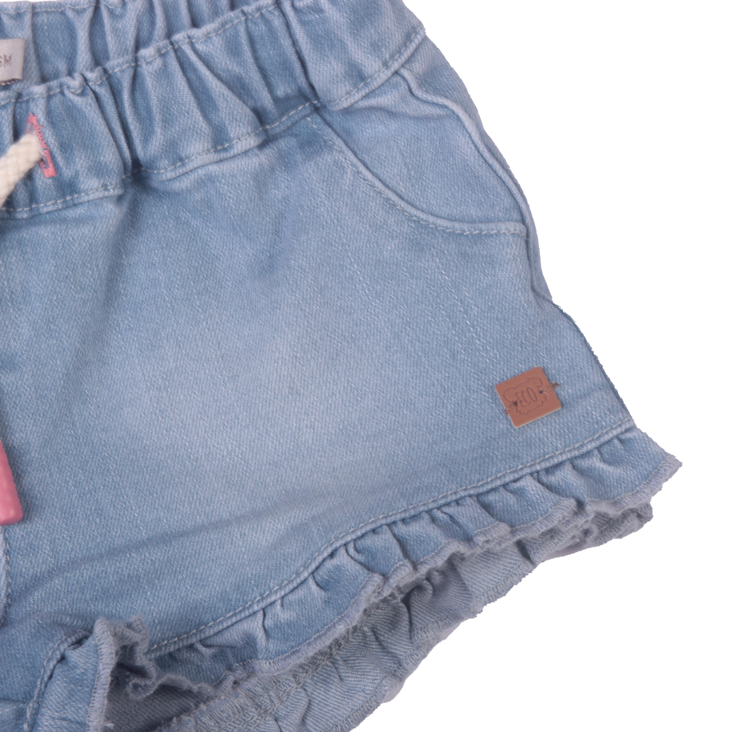 SHORT ALGODÓN NIÑA PILLÍN CELESTE BEBÉ PVW722CEL - 2