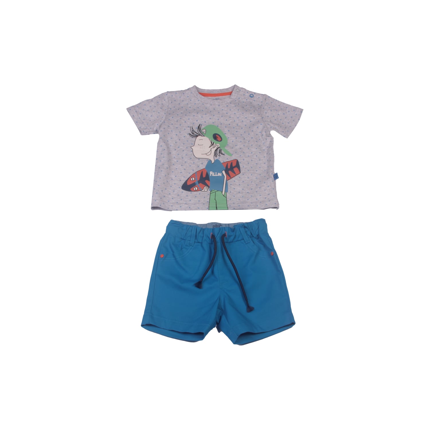 CONJUNTO BEBE NIÑO GRIS PILLIN - 1