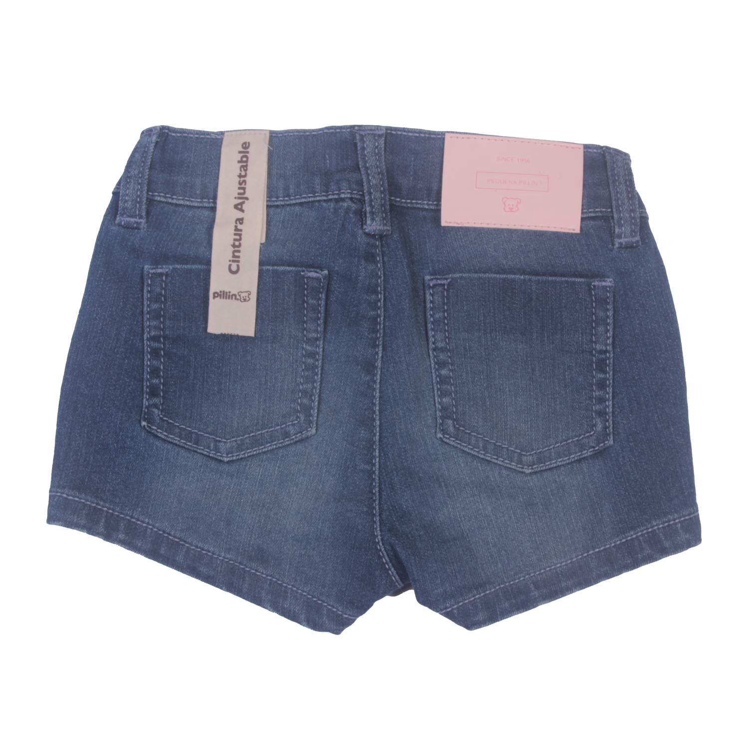 SHORT BEBE NIÑA AZUL PILLIN - 4