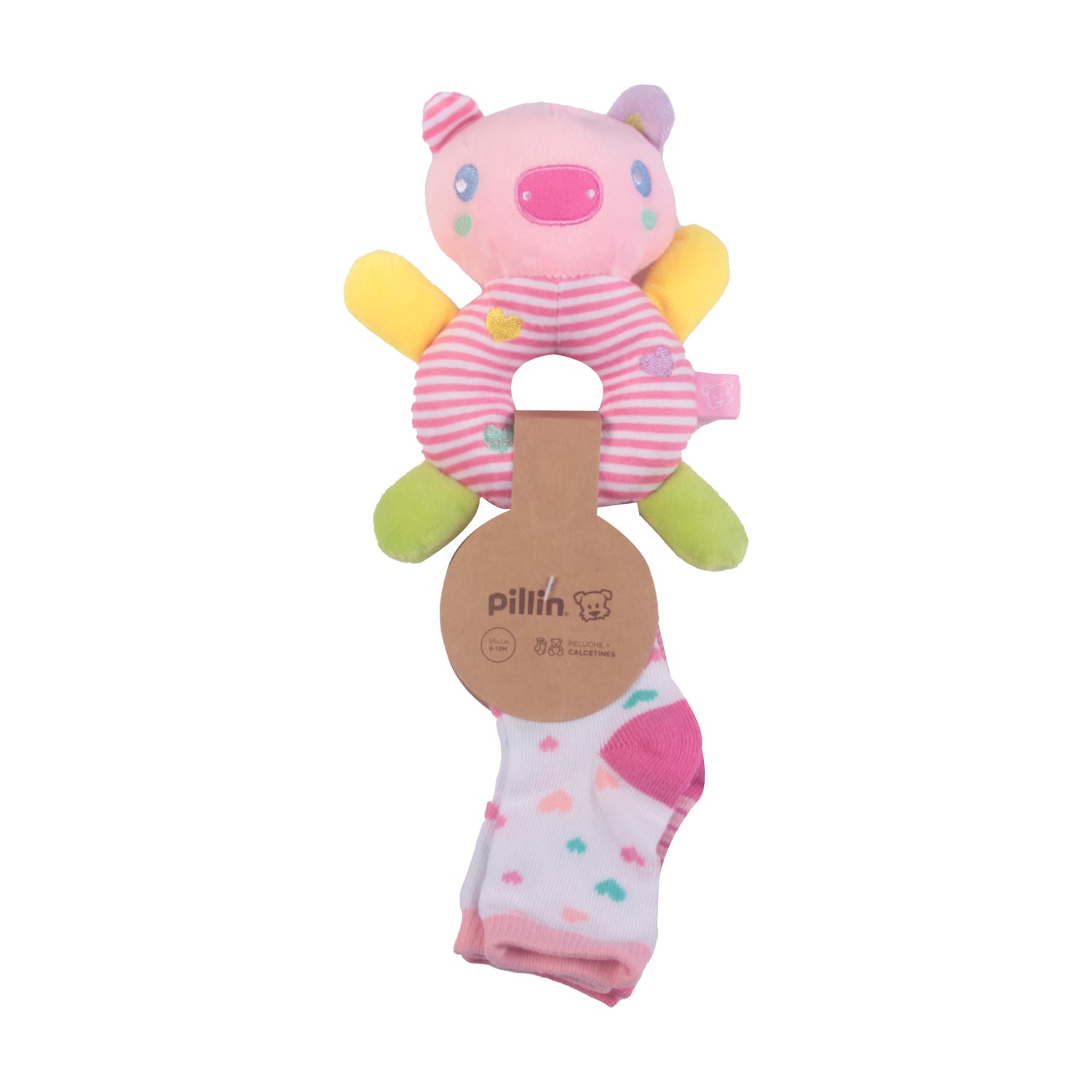 CALCETÍN NIÑA PILLÍN ROSADO PRW164ROS PELUCHE BEBE - 1