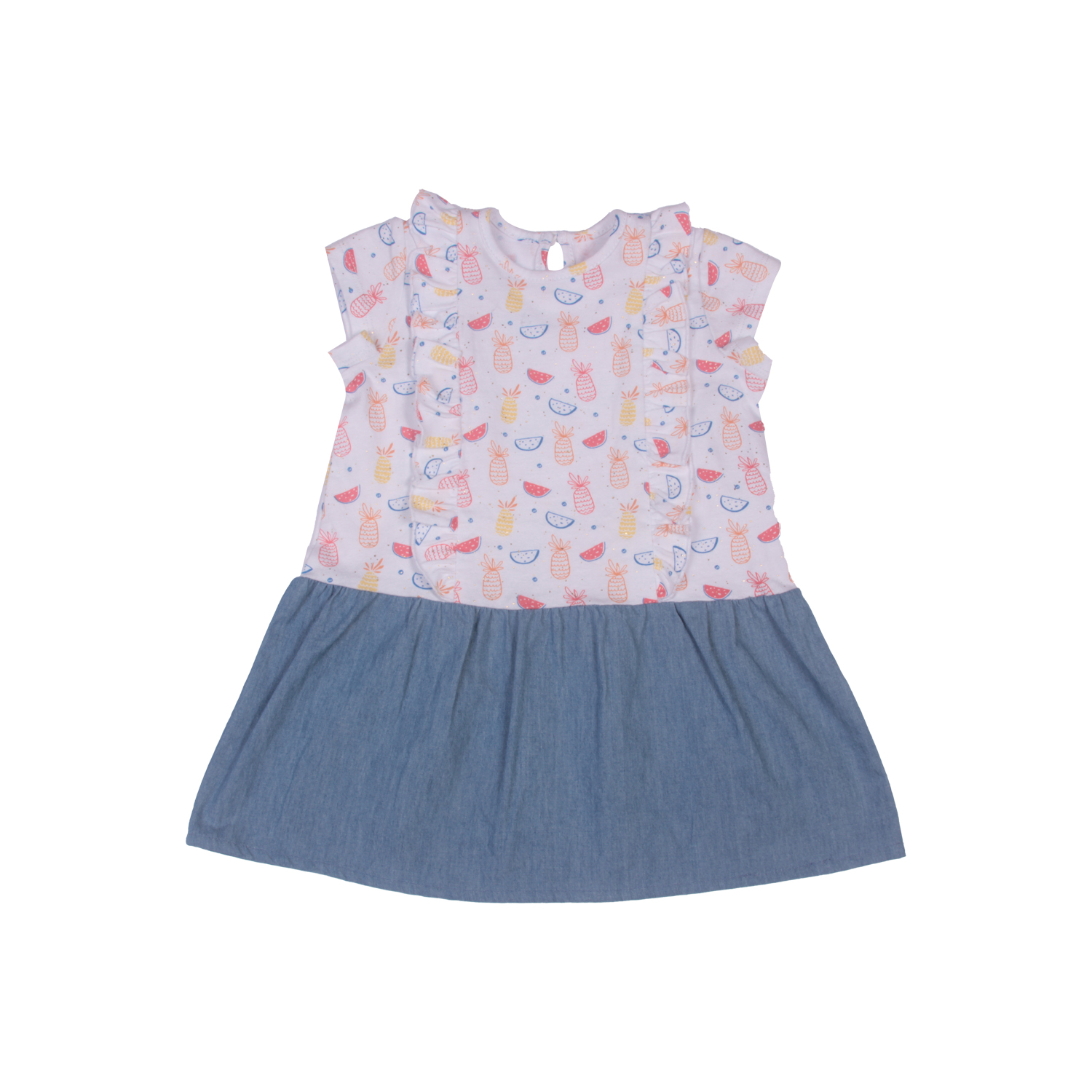 VESTIDO ALGODON NIÑA PILLIN CELESTE PVW753CEL BEBE - 1