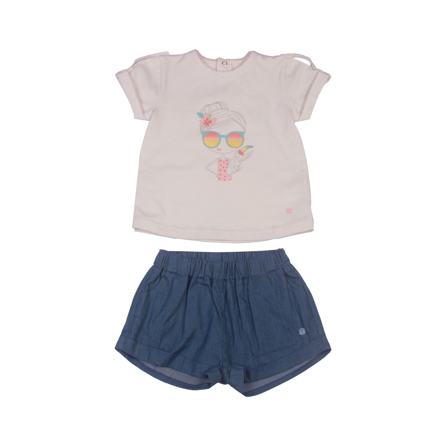 CONJUNTO NIÑA PILLIN BLANCO PVW743BCO BEBE - 1
