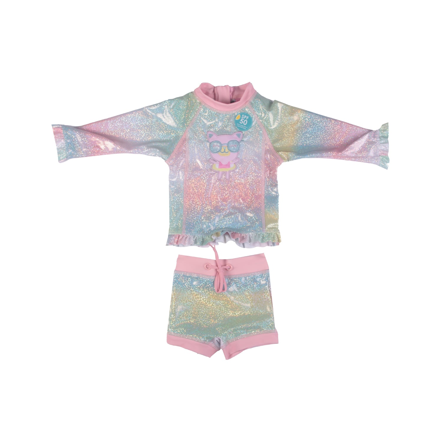 TRAJE DE BAÑO BEBE NIÑA ROSADO PILLIN - 1