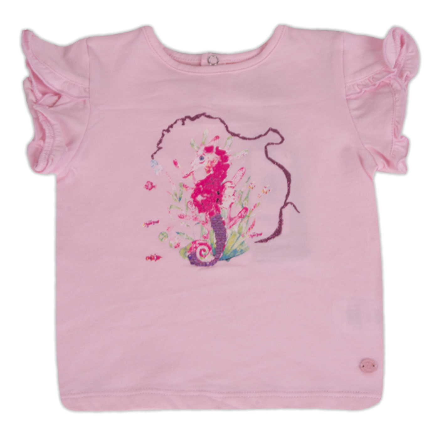 POLERA MANGA CORTA ALGODÓN NIÑA PILLÍN PVY632-23ROS BEBE ROSADO - 1