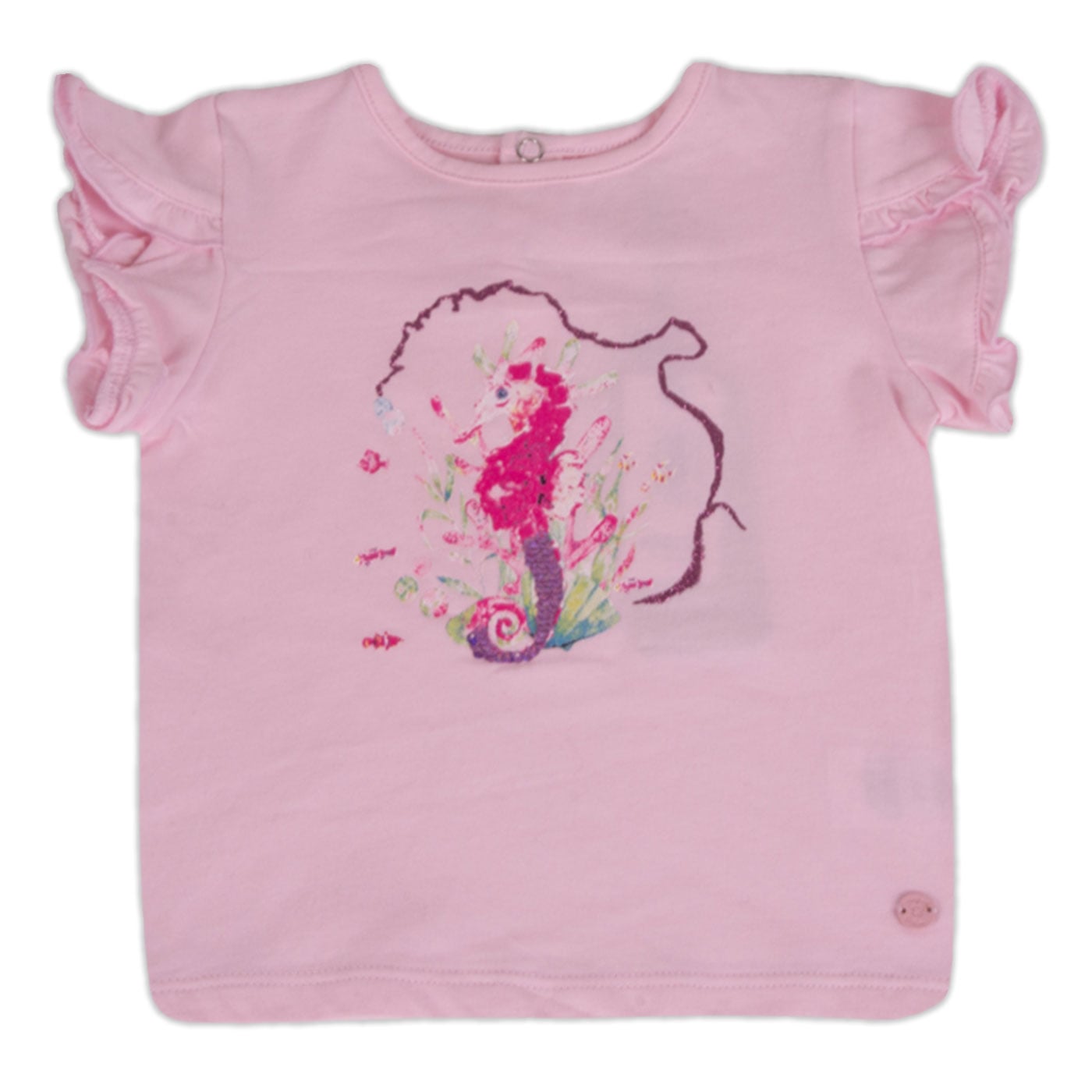 POLERA MANGA CORTA ALGODÓN NIÑA PILLÍN PVY632-23ROS BEBE ROSADO - 1