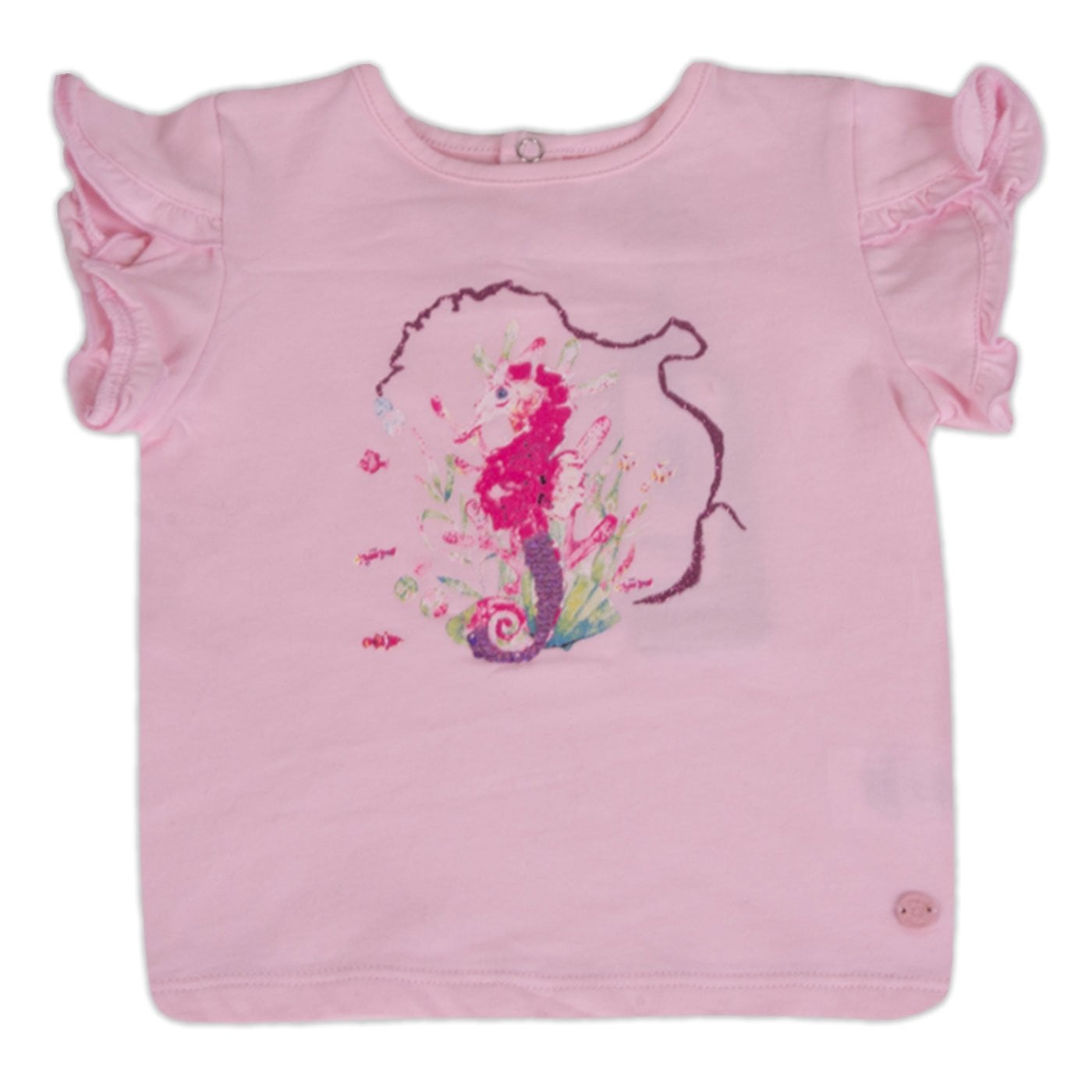 POLERA MANGA CORTA ALGODÓN NIÑA PILLÍN PVY632-23ROS BEBE ROSADO - 1