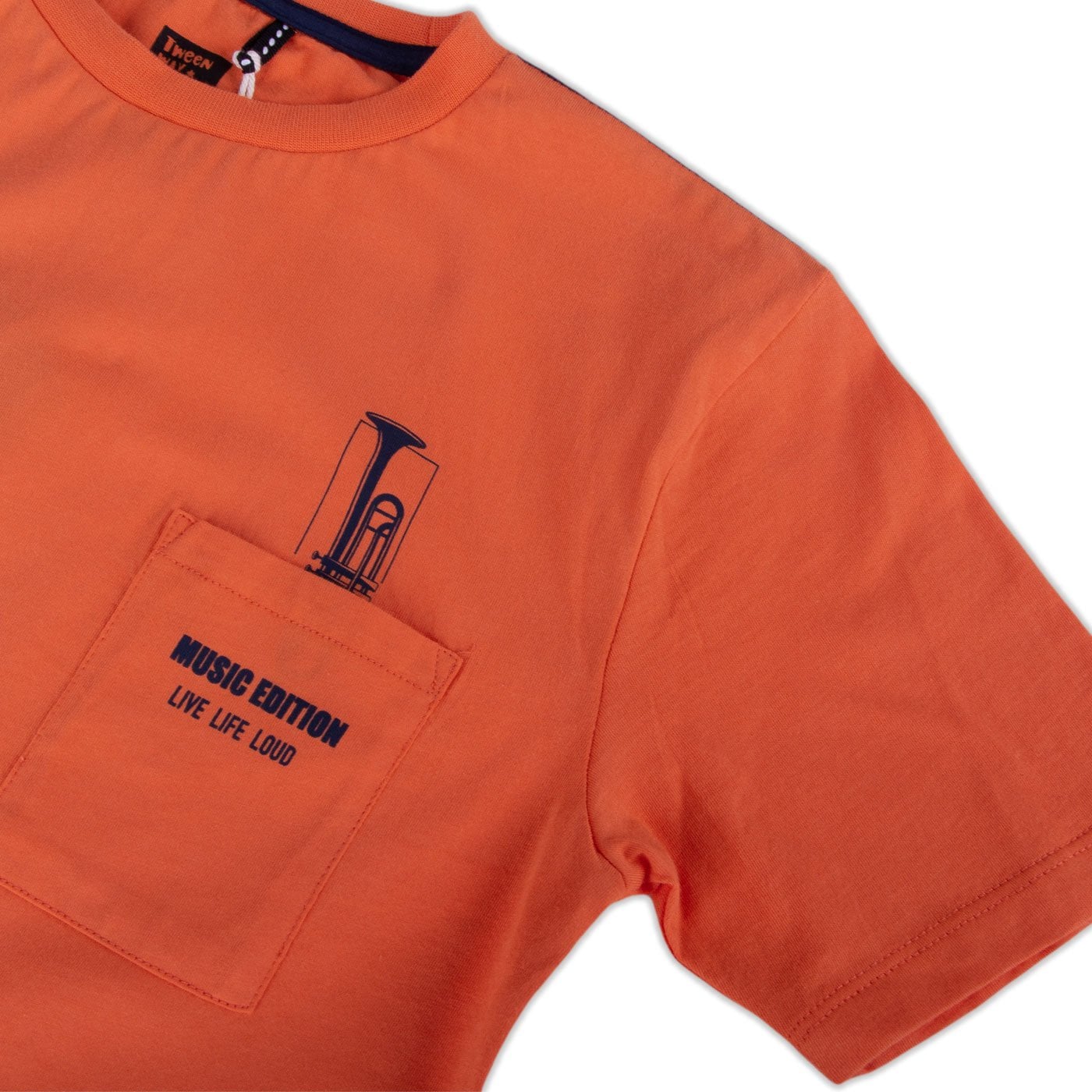 POLERA MANGA CORTA ALGODÓN NIÑO PILLÍN TVY607-23NAR NARANJA - 2