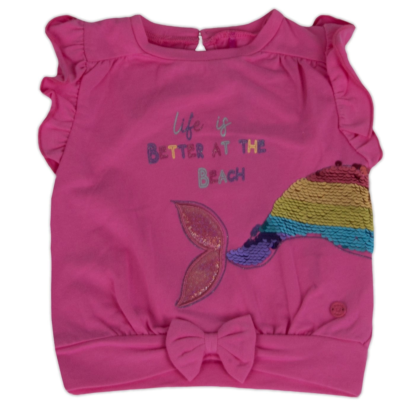 POLERA MANGA CORTA ALGODÓN NIÑA PILLÍN PVY634-23FUC BEBE FUCSIA - 1