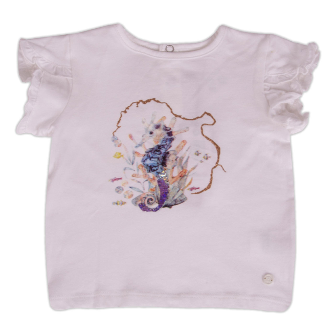 POLERA MANGA CORTA ALGODÓN NIÑA PILLÍN PVY632-23BCO BEBE BLANCO - 1