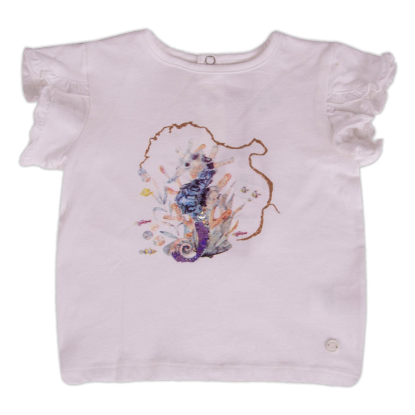 POLERA MANGA CORTA ALGODÓN NIÑA PILLÍN PVY632-23BCO BEBE BLANCO - 1