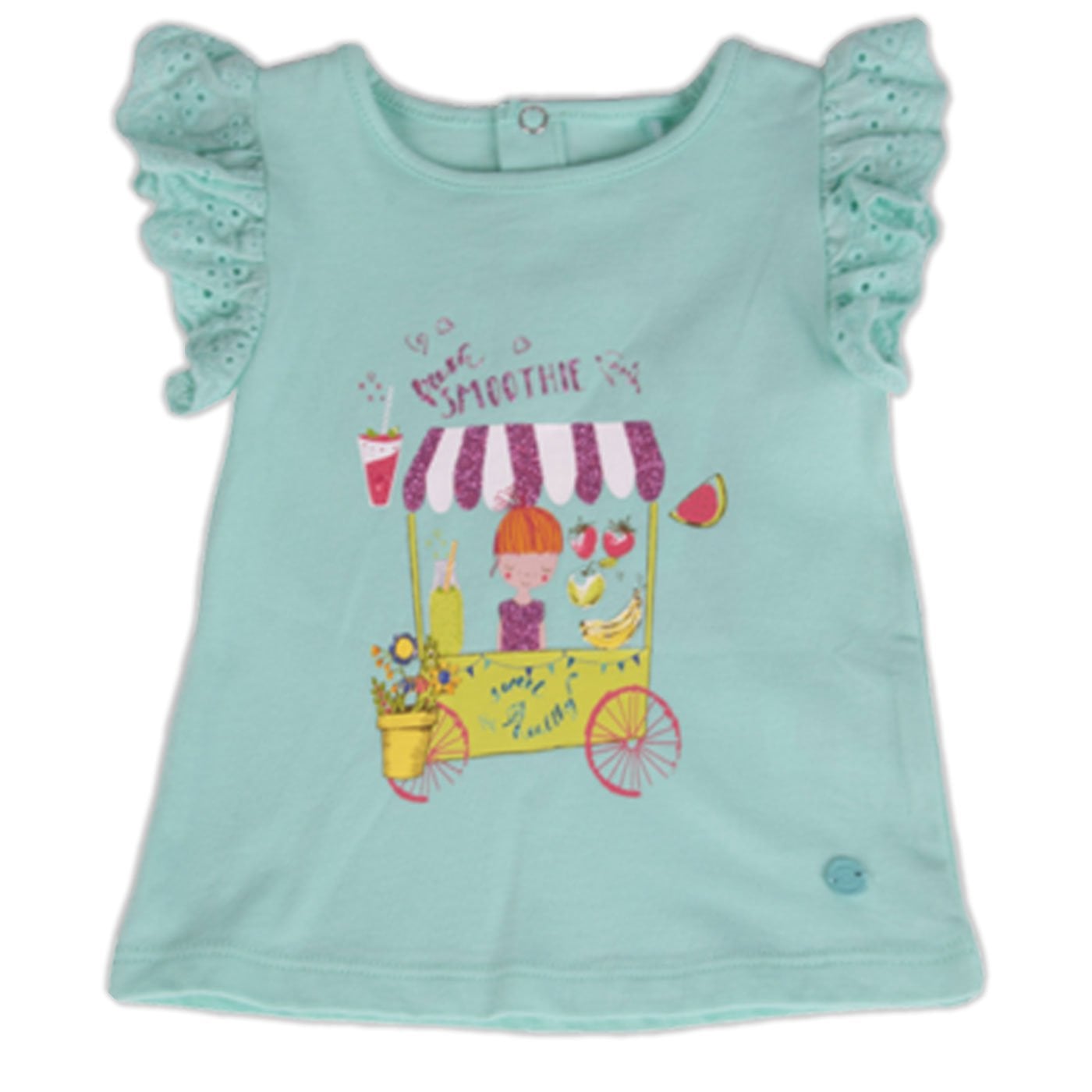 POLERA MANGA CORTA NIÑA PILLÍN PVY639-23CAL BEBE TURQUESA - 1