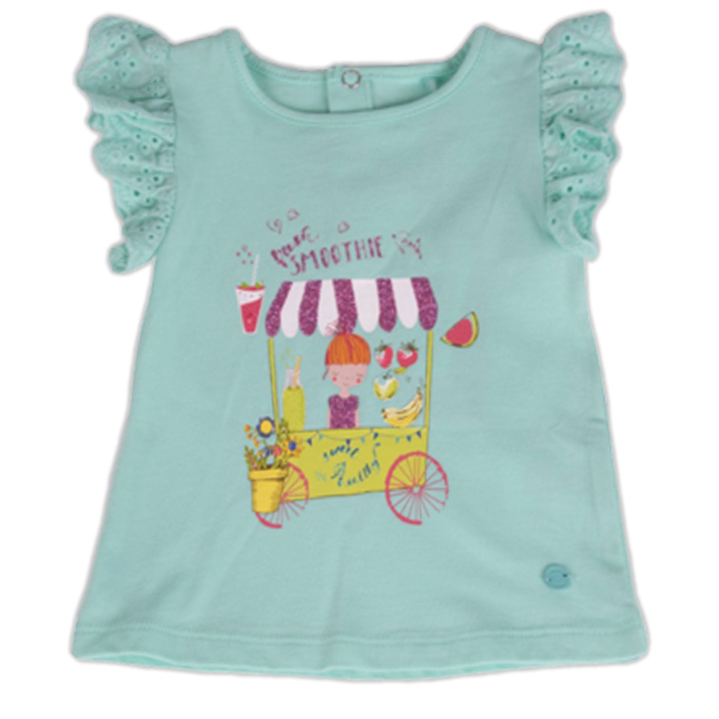 POLERA MANGA CORTA NIÑA PILLÍN PVY639-23CAL BEBE TURQUESA - 1