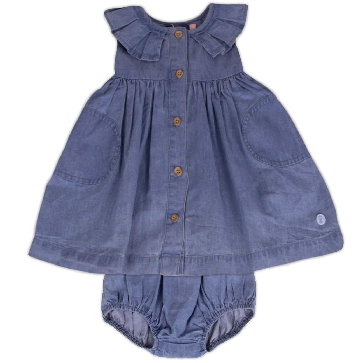 VESTIDO ALGODON NIÑA PILLIN CELESTE PVY723-23CEL CALZON BEBE - 1