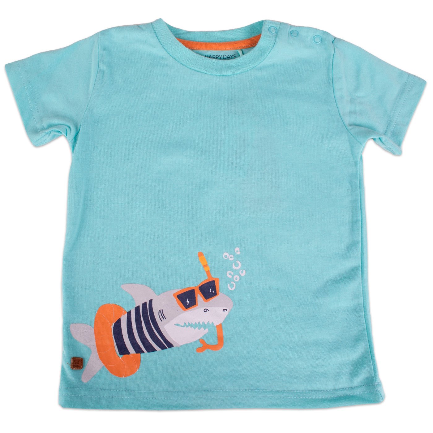 POLERA MANGA CORTA ALGODÓN NIÑO PILLÍN PVY627-23TUR BEBE TURQUESA - 1