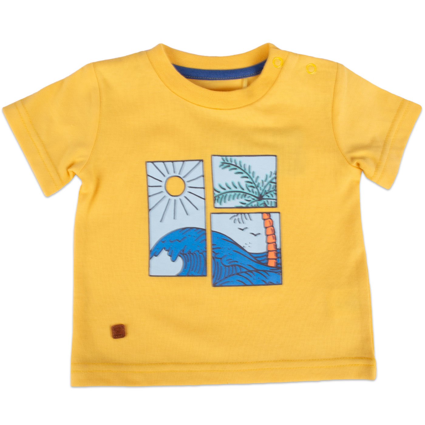 POLERA MANGA CORTA ALGODÓN NIÑO PILLÍN PVY628-23AMA BEBE AMARILLO - 1