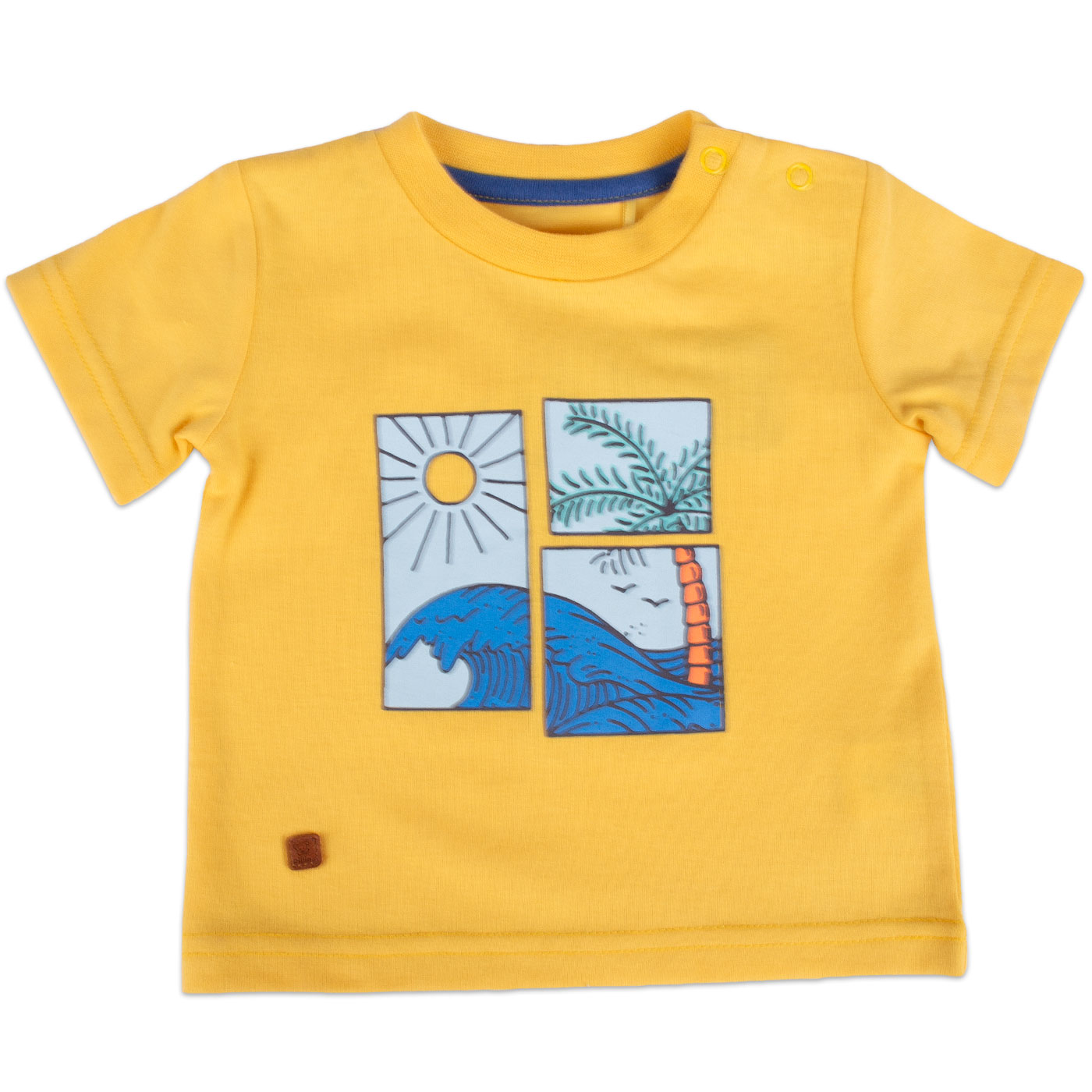 POLERA MANGA CORTA ALGODÓN NIÑO PILLÍN PVY628-23AMA BEBE AMARILLO - 1