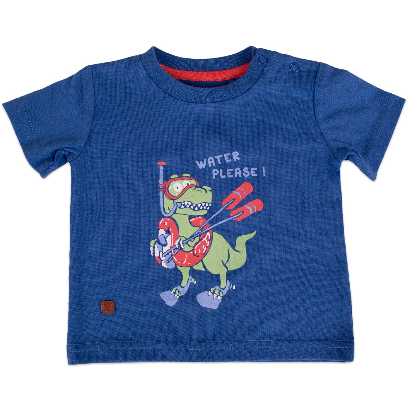POLERA MANGA CORTA ALGODÓN NIÑO PILLÍN PVY628-23AZU BEBE AZUL - 1