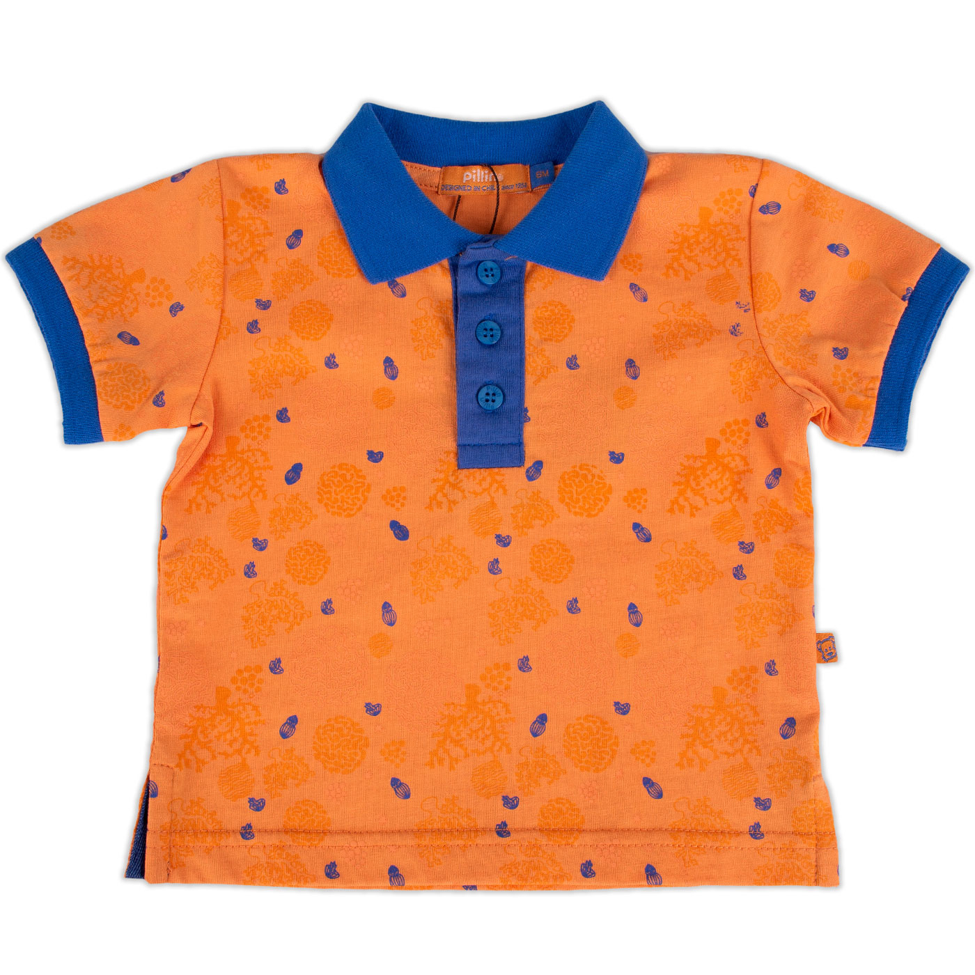 POLERA MANGA CORTA ALGODÓN NIÑO PILLÍN PVY636-23NAR BEBE NARANJA - 1