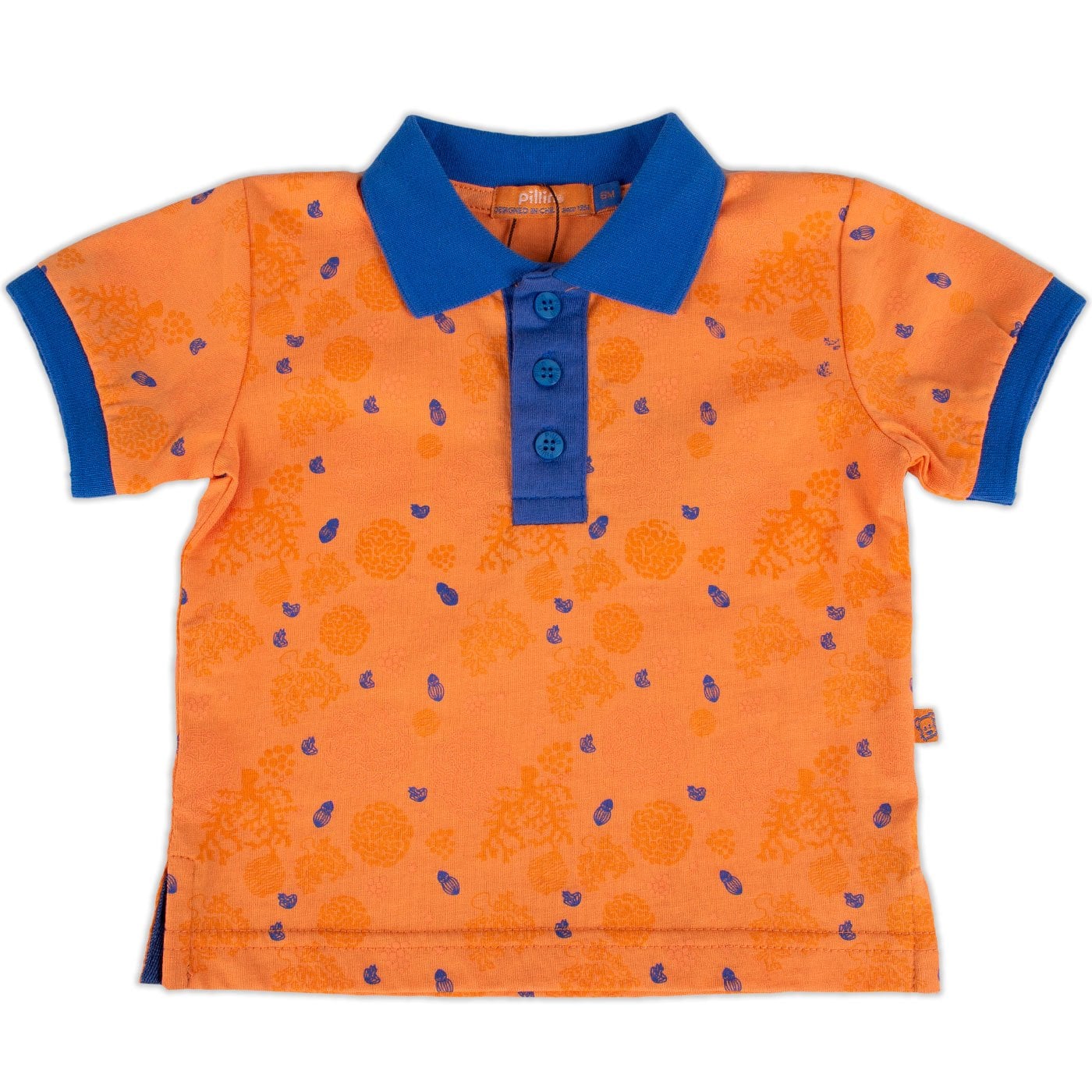 POLERA MANGA CORTA ALGODÓN NIÑO PILLÍN PVY636-23NAR BEBE NARANJA - 1