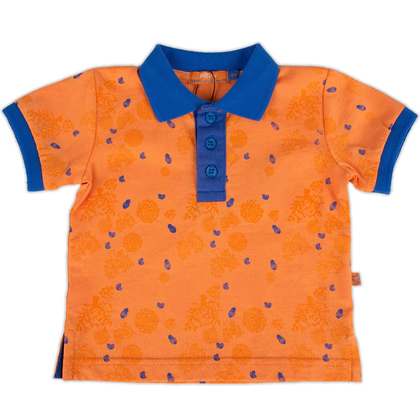 POLERA MANGA CORTA ALGODÓN NIÑO PILLÍN PVY636-23NAR BEBE NARANJA - 1
