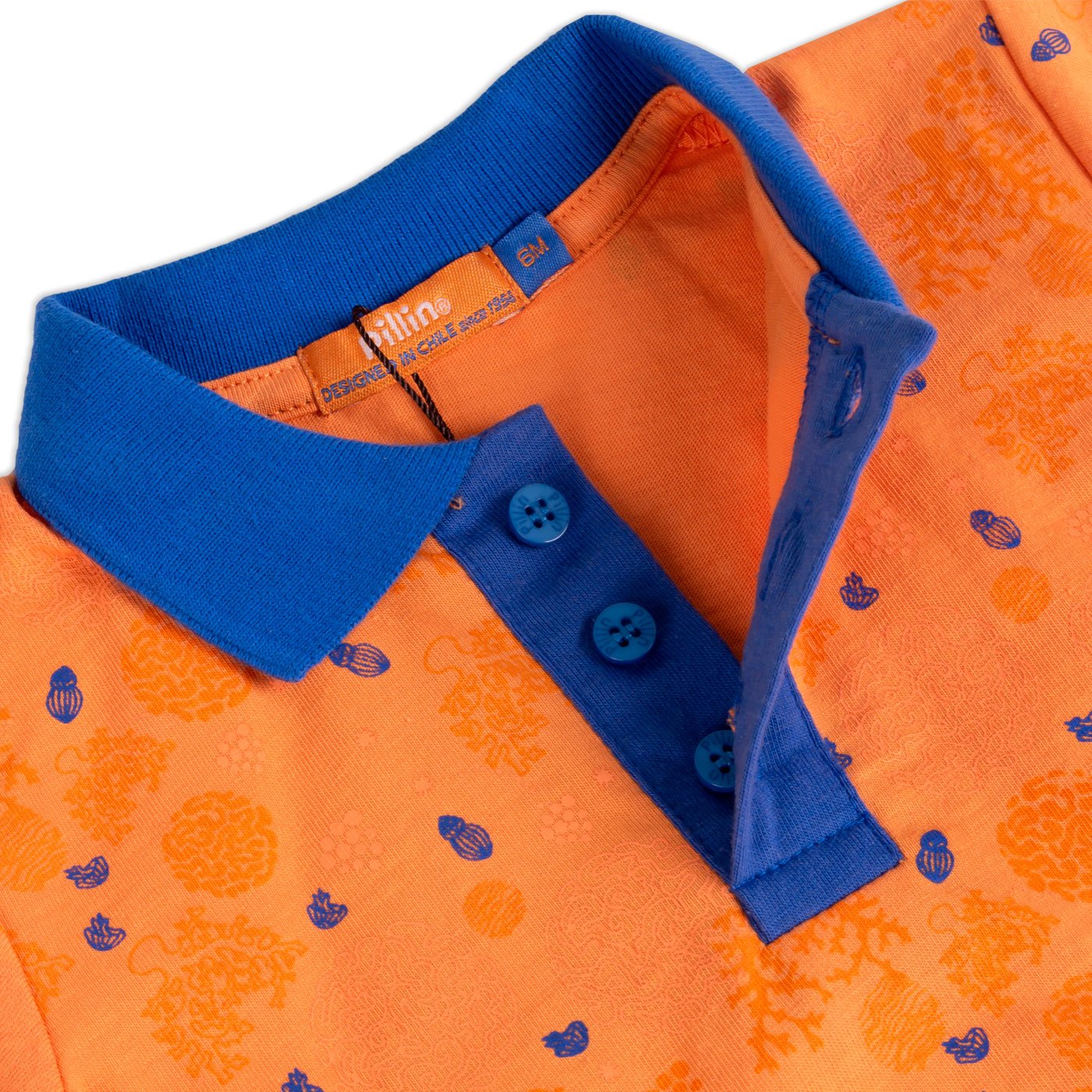 POLERA MANGA CORTA ALGODÓN NIÑO PILLÍN PVY636-23NAR BEBE NARANJA - 2