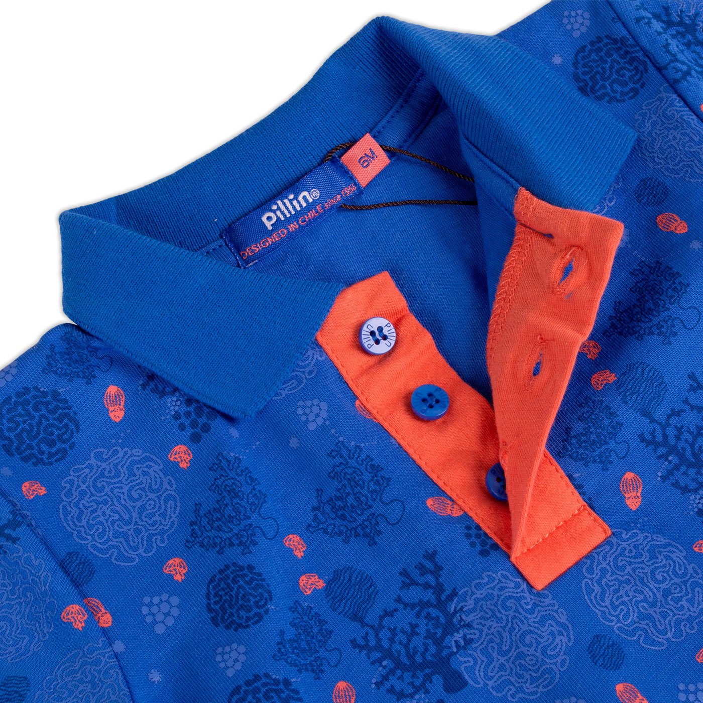 POLERA MANGA CORTA ALGODÓN NIÑO PILLÍN PVY636-23AZP BEBE AZUL PETRÓLEO - 3