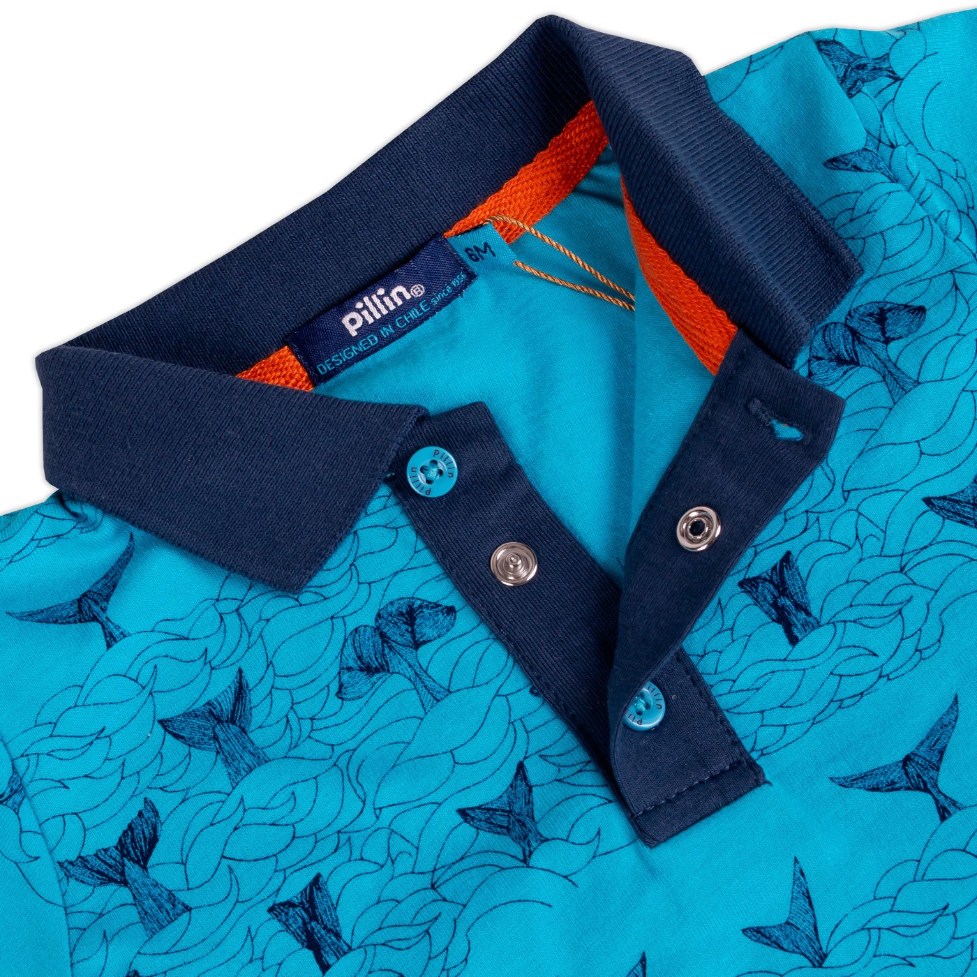 POLERA MANGA CORTA ALGODÓN NIÑO PILLÍN PVY659-23CAL BEBE TURQUESA - 2