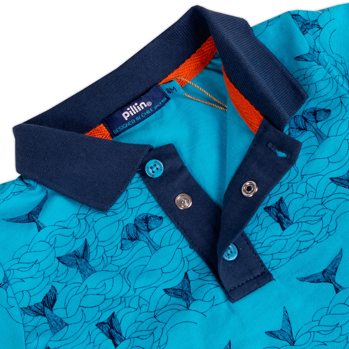 POLERA MANGA CORTA ALGODÓN NIÑO PILLÍN PVY659-23CAL BEBE TURQUESA - 2