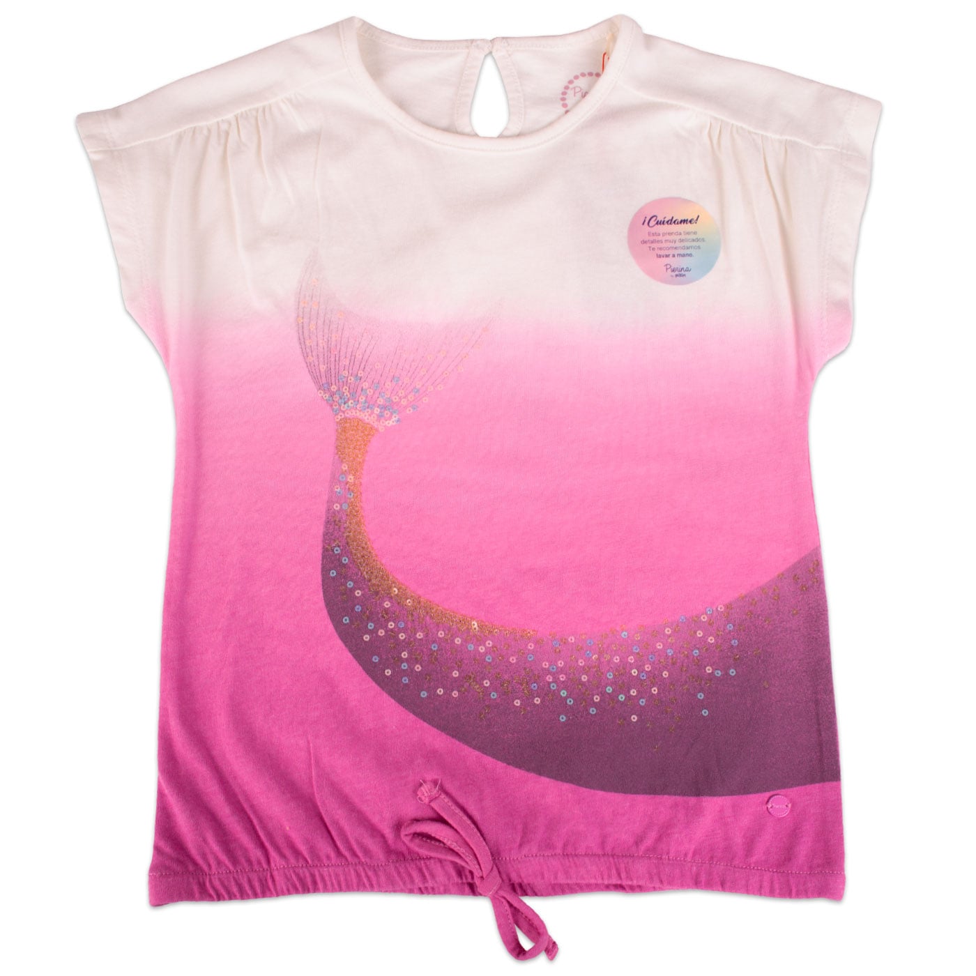 POLERA MANGA CORTA ALGODÓN NIÑA PILLÍN PVY652-23MAG MAGENTA - 1