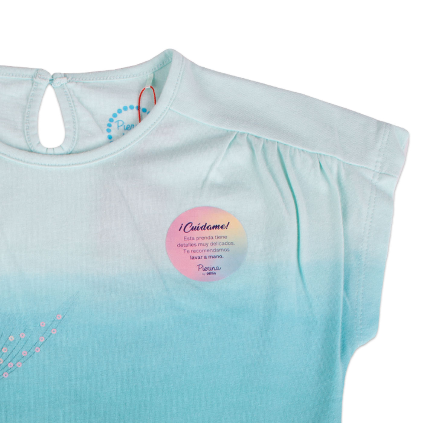 POLERA MANGA CORTA ALGODÓN NIÑA PILLÍN PVY652-23VER VERDE - 2