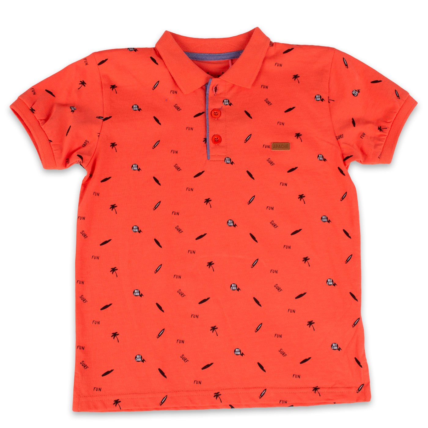 POLERA MANGA CORTA ALGODÓN NIÑO PILLÍN PVY667-23COR CORAL - 1