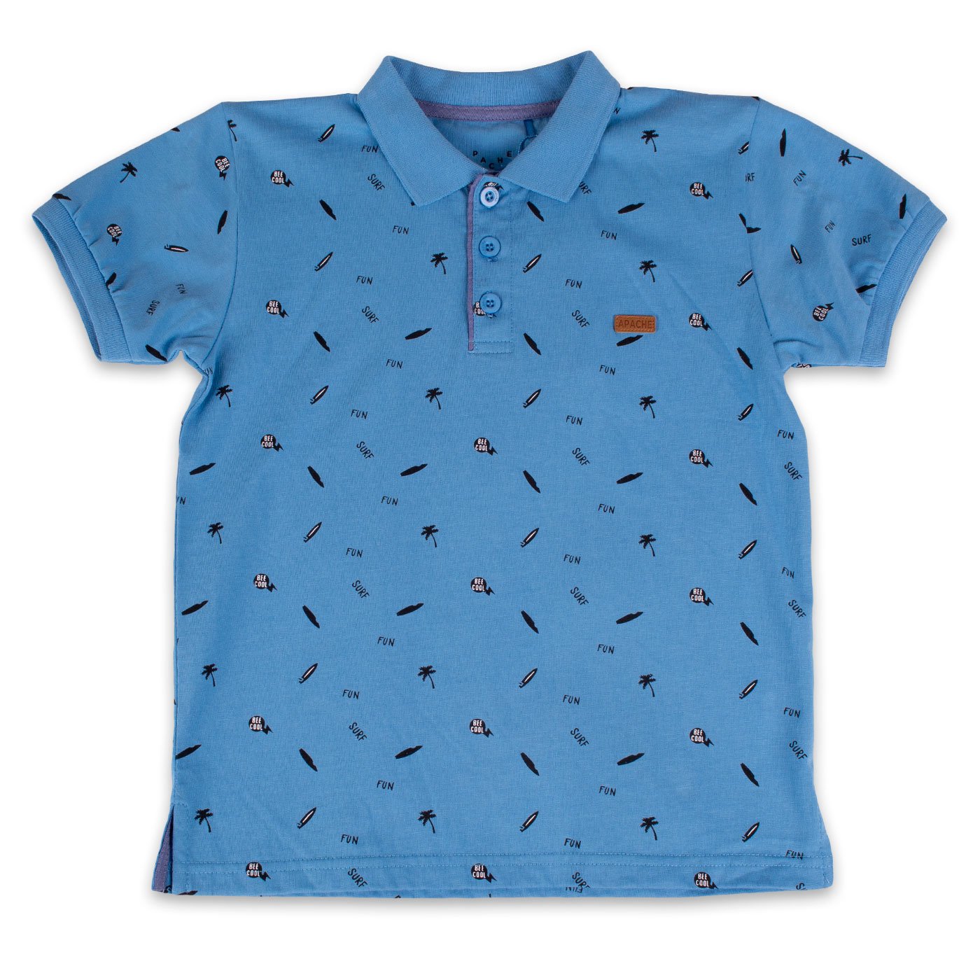 POLERA MANGA CORTA ALGODÓN NIÑO PILLÍN PVY667-23CEL CELESTE - 1