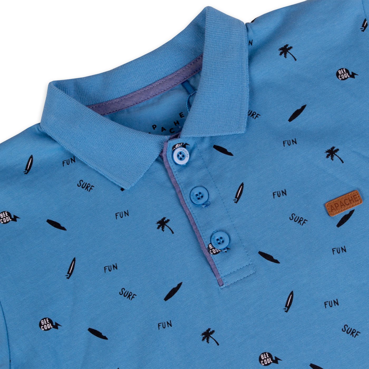 POLERA MANGA CORTA ALGODÓN NIÑO PILLÍN PVY667-23CEL CELESTE - 2