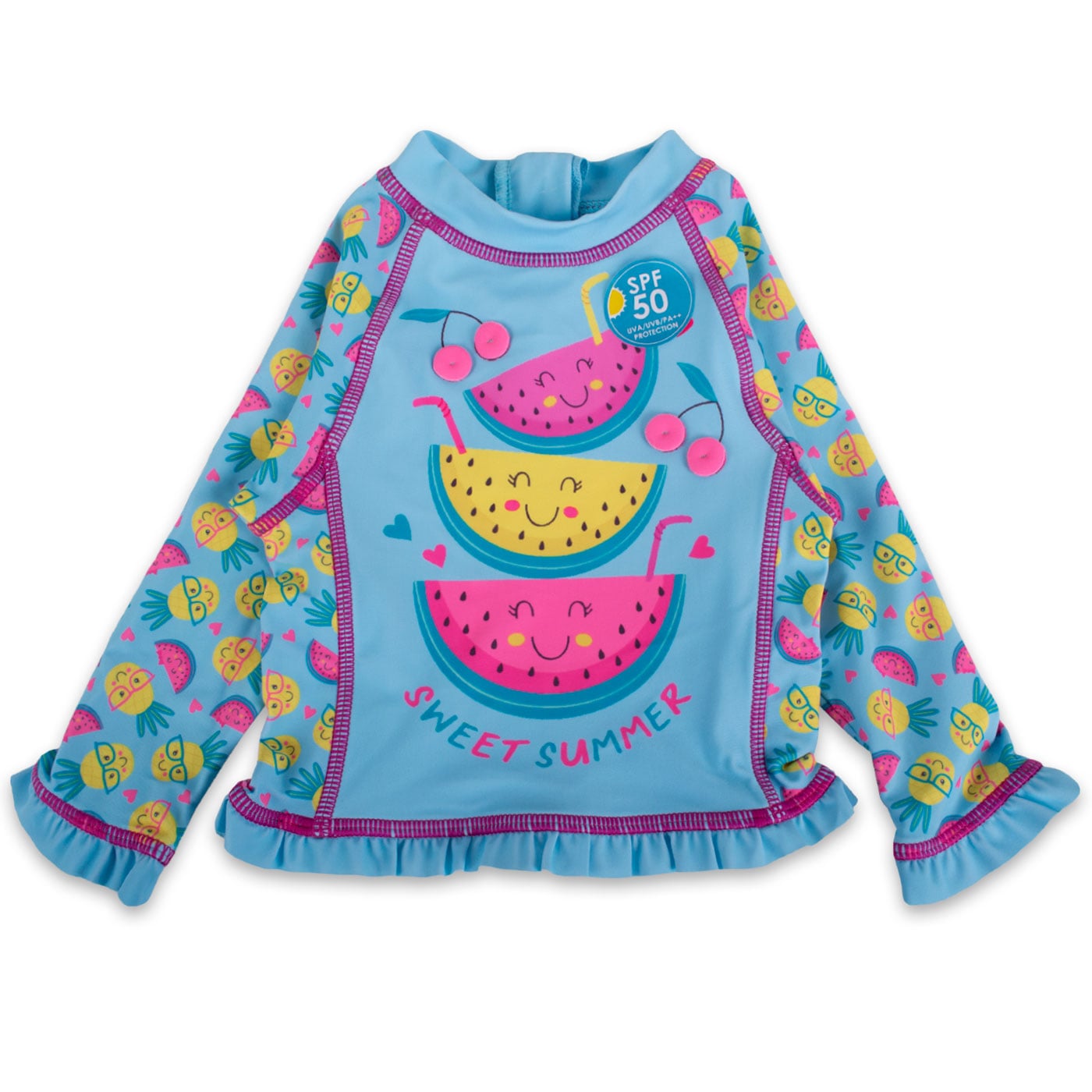 POLERA NIÑA PILLÍN TURQUESA PVY843-23TUR UV + GORRO BEBÉ - 1