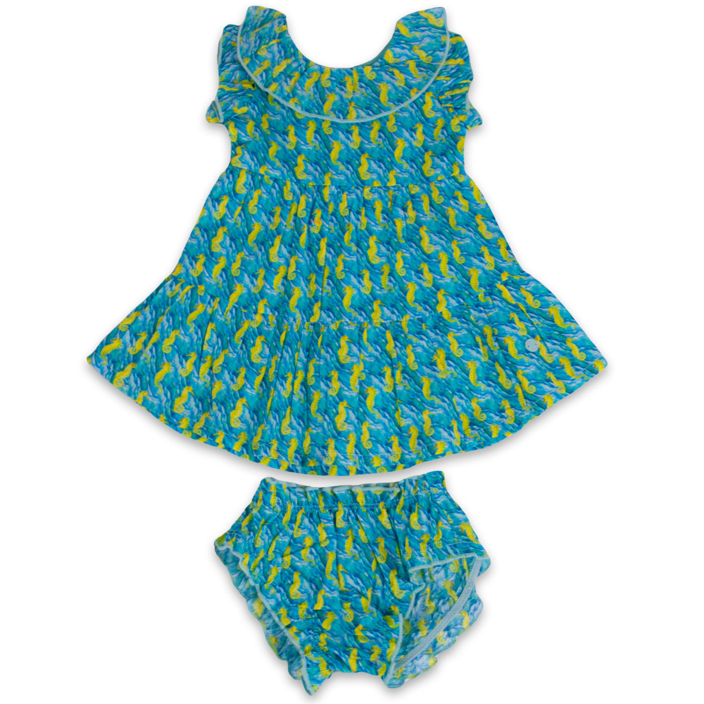 VESTIDO BEBE NIÑA TURQUESA PILLIN - 1