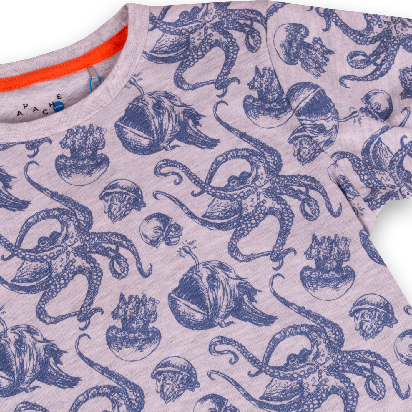 POLERA MANGA CORTA ALGODÓN NIÑO PILLÍN PVY660-23MLG GRIS CLARO - 2