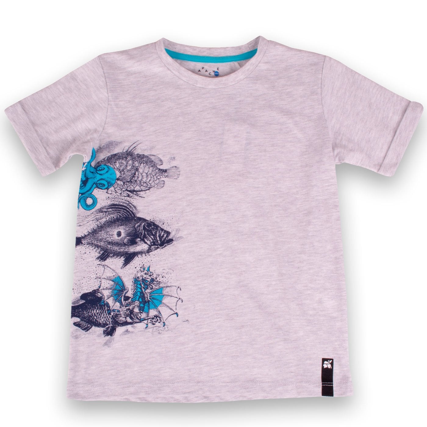 POLERA MANGA CORTA ALGODÓN NIÑO PILLÍN PVY662-23MLG GRIS CLARO - 1