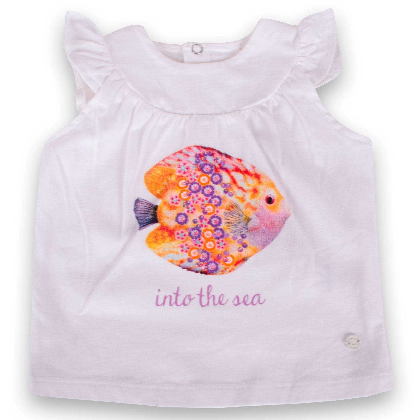 POLERA MANGA CORTA ALGODÓN NIÑA PILLÍN PVY633-23BCO BEBE BLANCO - 1