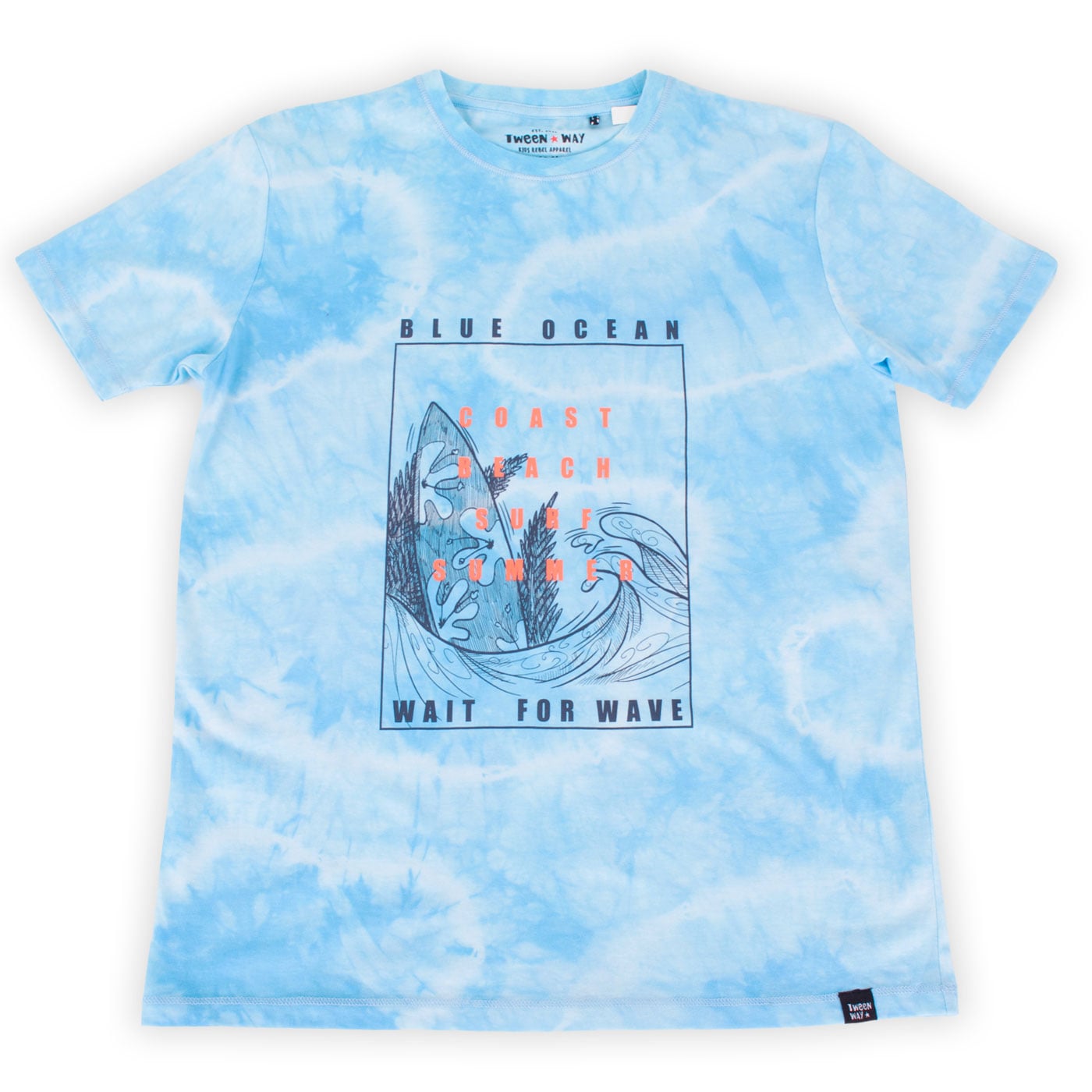 POLERA MANGA CORTA ALGODÓN NIÑO PILLÍN TVY621-23CEL CELESTE - 1