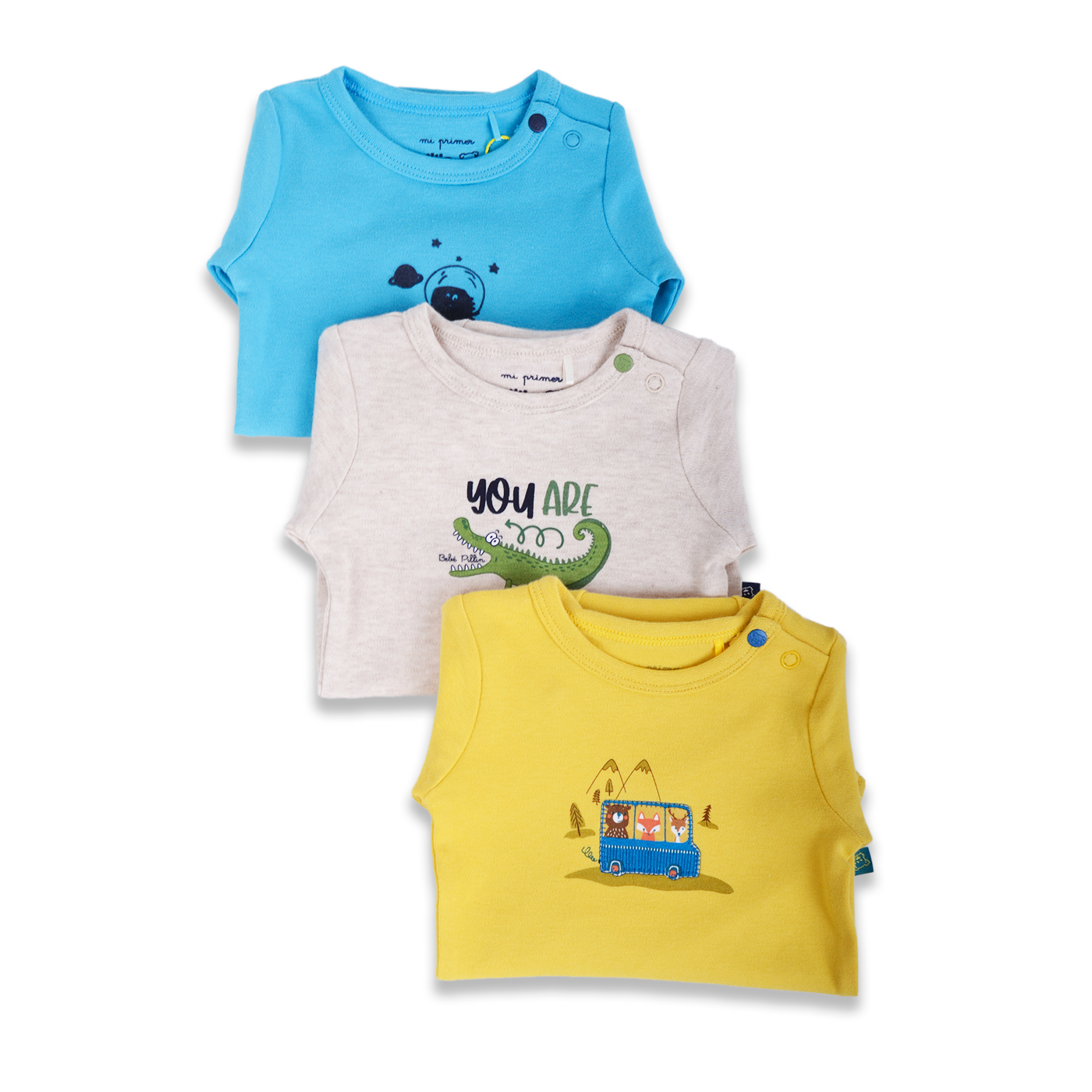 PACK 3 PZAS BODY BEBÉ NIÑO MULTICOLOR PILLIN - 1