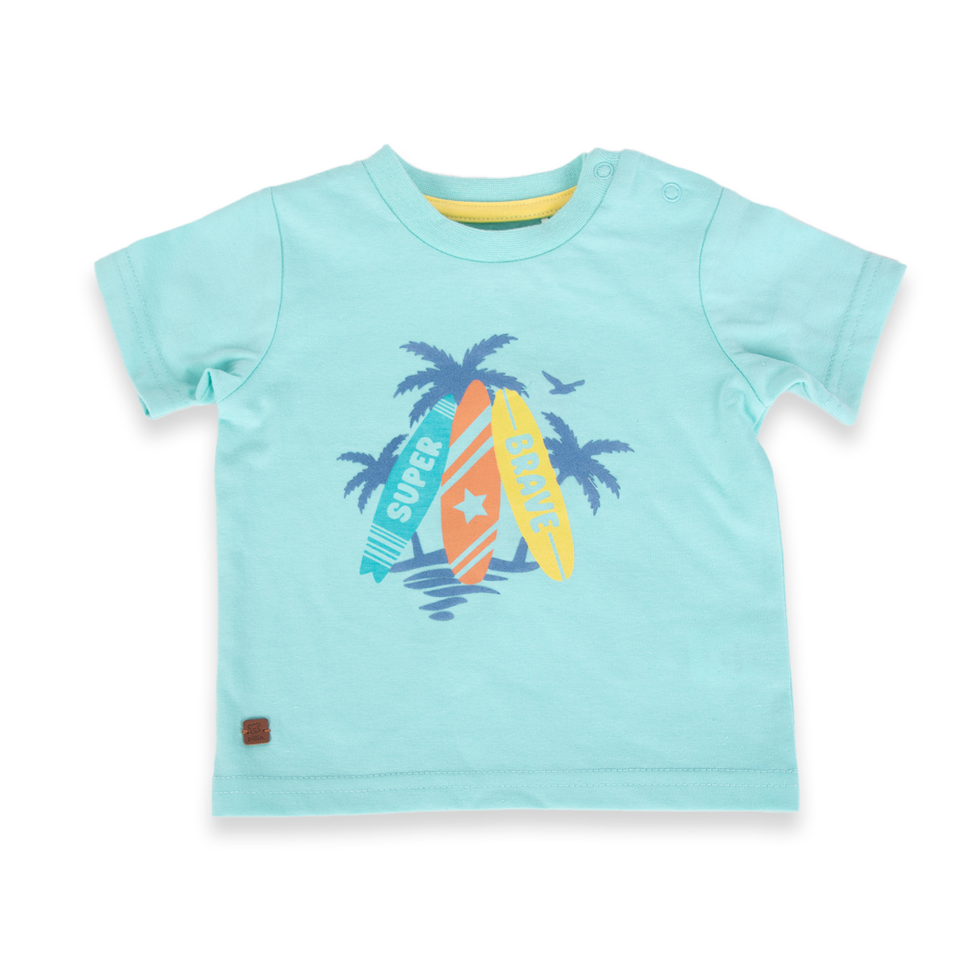 POLERA MANGA CORTA ALGODÓN NIÑO PILLÍN PVA603-24VER BEBÉ VERDE - 1