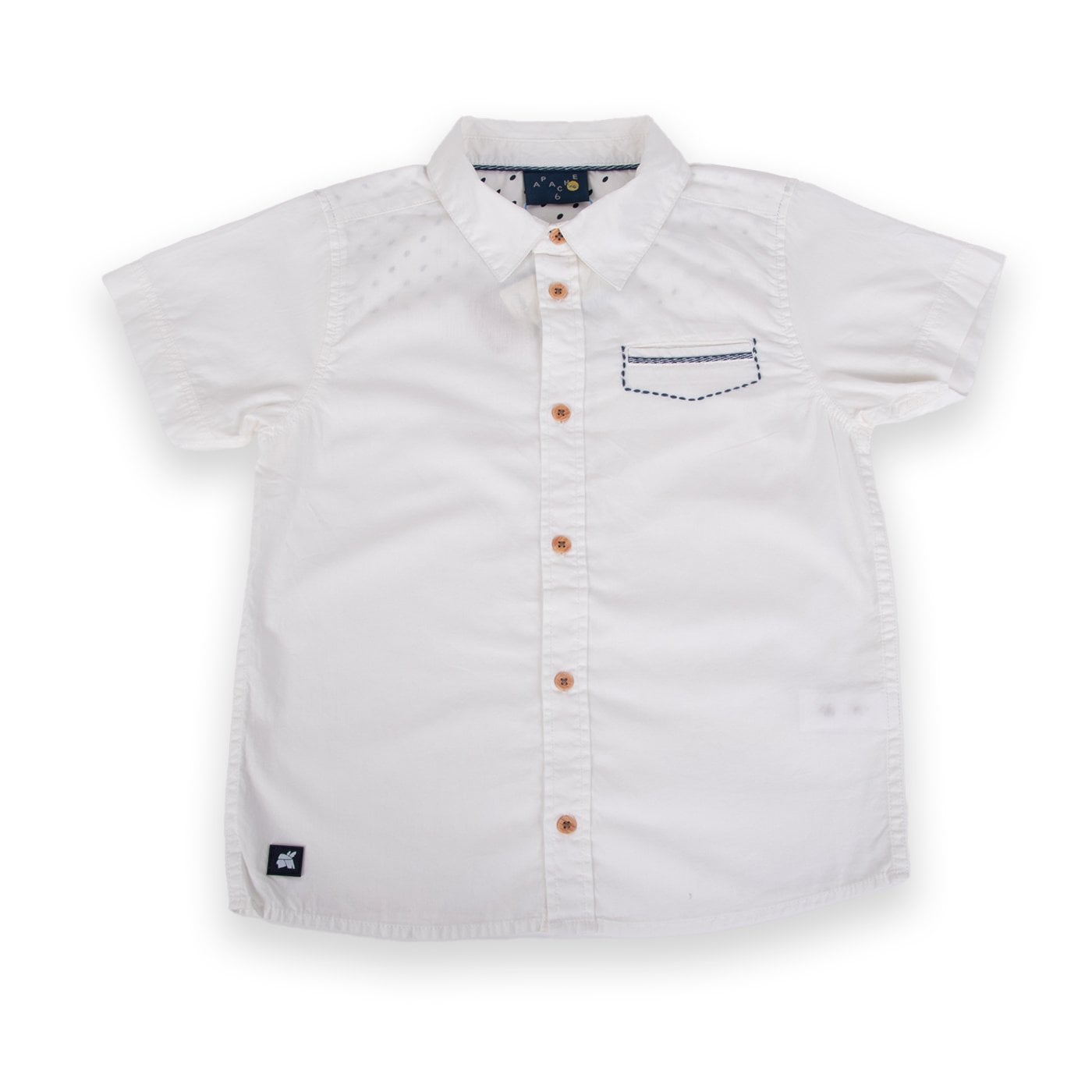 CAMISA MANGA CORTA ALGODÓN NIÑO PILLÍN PVA825-24BCO - 1