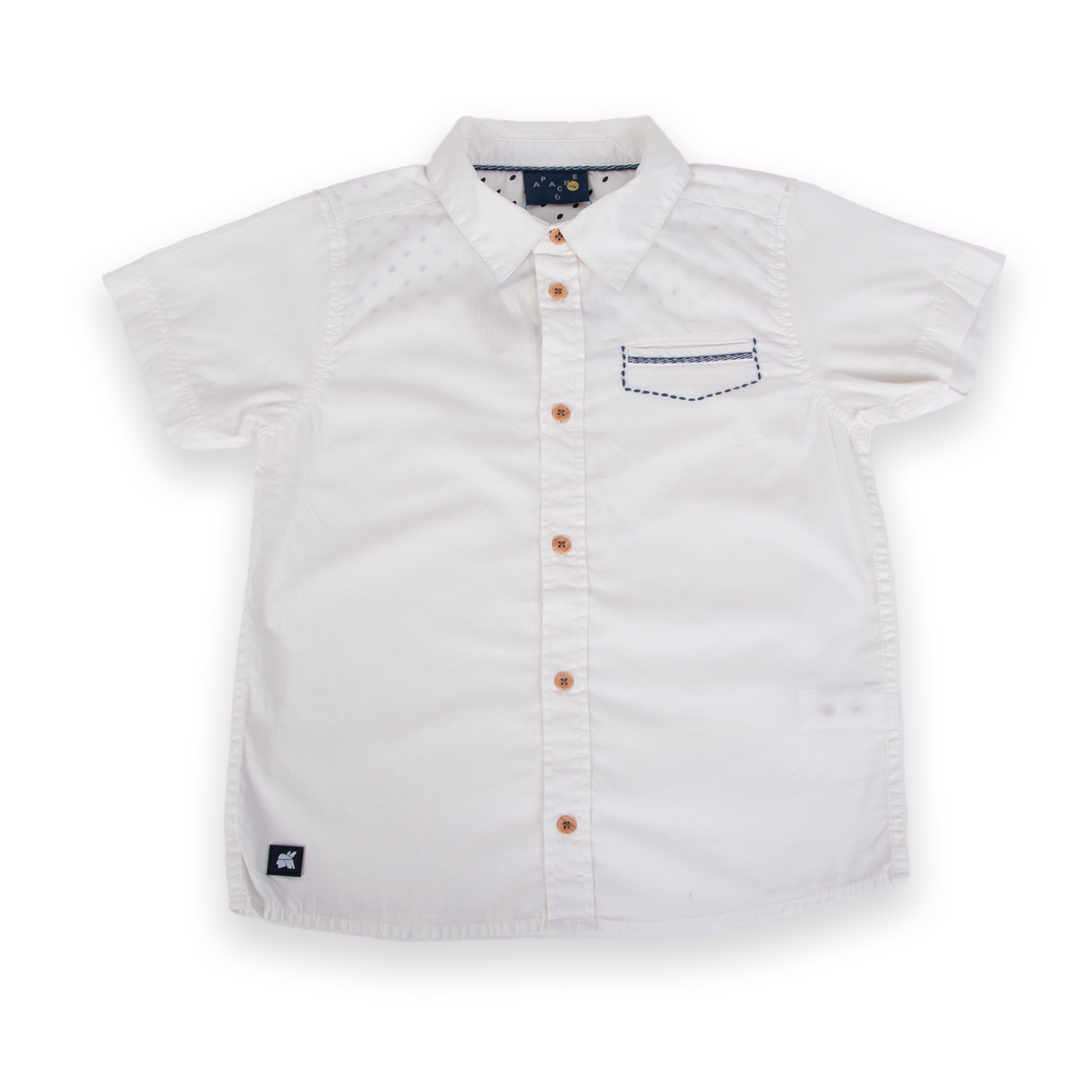 CAMISA MANGA CORTA ALGODÓN NIÑO PILLÍN PVA825-24BCO - 1